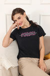 Zivame Knit Cotton Sleep Top - Black Beauty — thumbnail 1